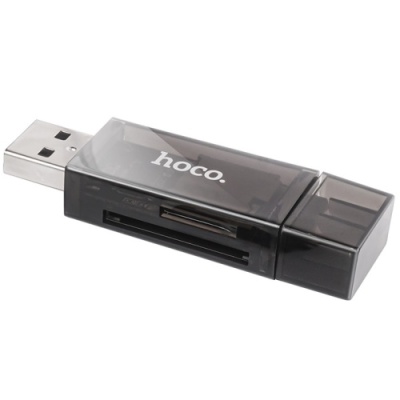 кардрідер hoco dhd01 2-in-1 (чорний) 