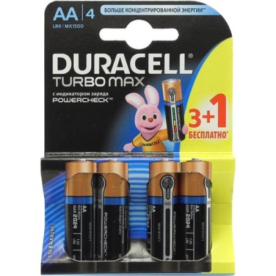 батарейка duracell lr6 turbo aa (4шт) 