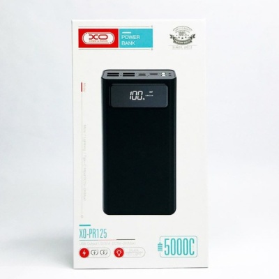 додаткова батарея power bank xo pr125 digital display 50000 mah (чорний) 