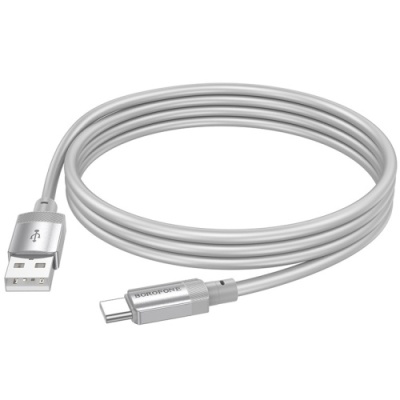 кабель borofone bx108 silicone usb - type-c 3a/1m (сірий) 