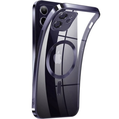 Купить чохол tpu metallic full camera with magsafe для apple iphone 12 (dark purple) онлайн