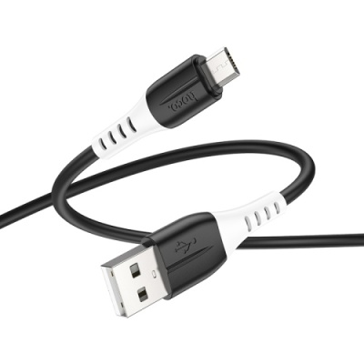 кабель hoco x82 silicone usb - microusb 2.4a/1m (чорний) 