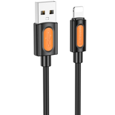 кабель borofone bx114 silicone usb - lightning 2.4a/1m (чорний) 