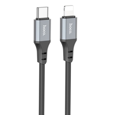 кабель hoco x86 silicone type-c - lightning 20w 3a/1m (чорний) 