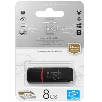 usb флеш-накопичувач t&g 8gb classic 011 (чорний) 