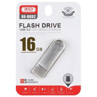 usb флеш-накопичувач xo dk02 usb3.0 16gb (сталевий) 