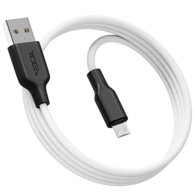 кабель ridea rc-ai21 airsiliconepro usb - microusb 3a/1m (біло-чорний) 