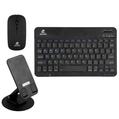 клавіатура безпровідна + миша jeqang jb-986 bt keyboard+mouse+bracket (чорний) 