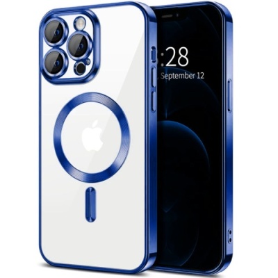 Купить чохол tpu metallic full camera with magsafe для apple iphone 12 pro (blue) онлайн