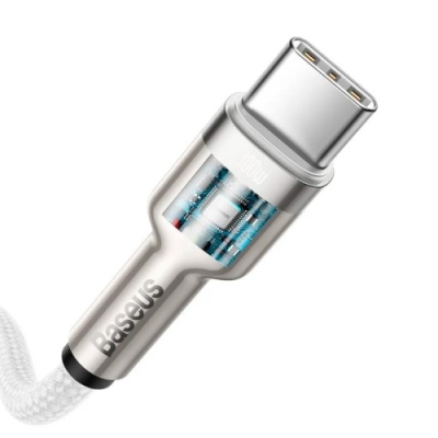 кабель baseus cafule metal (pd) type-c - type-c 100w 5a/1m (catjk-c02) (white) 