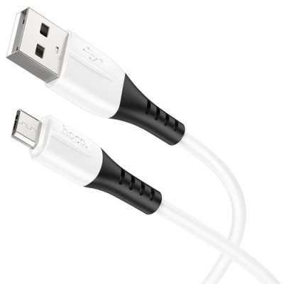 кабель hoco x82 silicone usb - microusb 2.4a/1m (білий) 