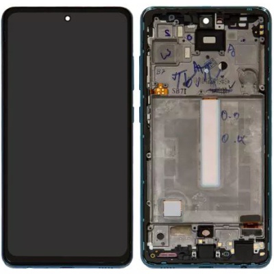 дисплей для samsung a525 galaxy a52, a526 galaxy a52 5g, silver, з рамкою, high copy, (oled 6,42")
