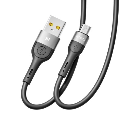 кабель ridea rc-xs51 x-silicone usb - microusb 3a 1.2m (чорний) 