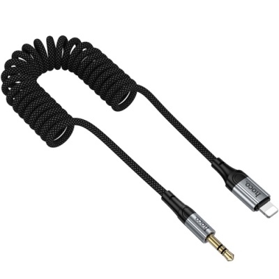 перехідник hoco upa33a lightning - jack 3.5 plug (1.5m) (чорний) 