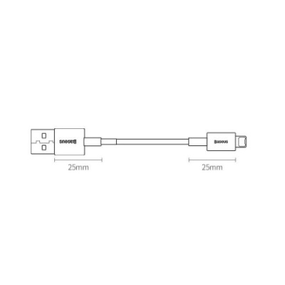 кабель baseus superior series fast charging data usb - lightning 2.4a/0.25m (calys-02) (white) 