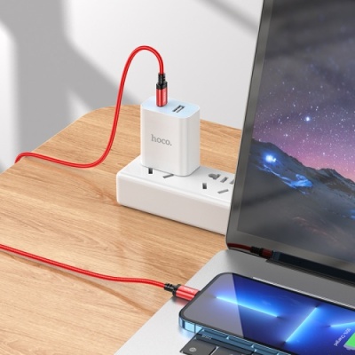 кабель hoco x89 wind (pd) type-c - type-c 60w 3a/1m (червоний) 