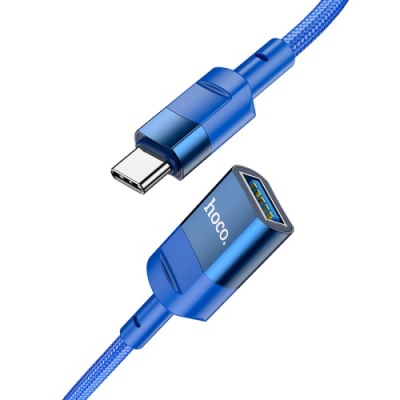 подовжувач usb hoco u107 type-c male to usb female usb3.0 (синій) 