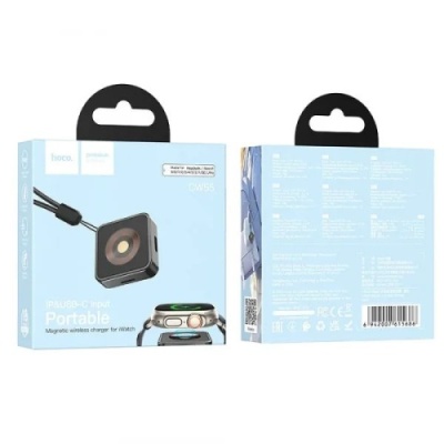 безпровідний зарядний пристрій для apple watch hoco cw55 магнітний (чорний) 
