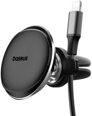 Автотримач Baseus Magnetic Car Mount with Cable Clip Air Vent Version (C40141201113-00) (black)