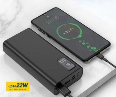 додаткова батарея power bank platinet (pmpb20wqc727b) pd20w+qc3.0 22.5w 20000mah (black) 