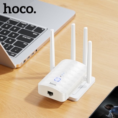 wifi репітер (точка доступу) hoco hi35 (білий) 