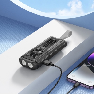 додаткова батарея power bank borofone bj54 graceful pd20w+qc3.0 22.5w flashlight 10000 mah (чорний) 