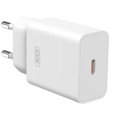 мережевий зарядний пристрій xo l126 1type-c/20w/pd + (type-c - lightning) white 