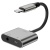 перехідник xo nb-r258b lightning(male) to lightning(female) + 3.5mm (сірий) 