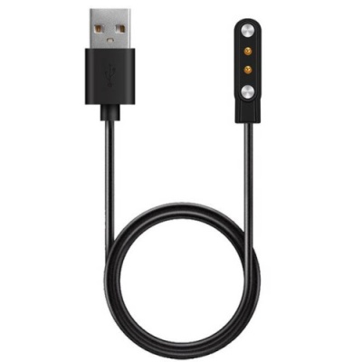 зарядний пристрій для смарт-годинника магнітний (2 pin) 4mm*9,95mm (чорний) 
