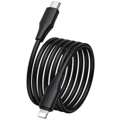 кабель hoco x124 silicone type-c - lightning 27w/1m (чорний) 