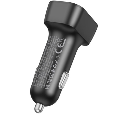 Автомобільний Зарядний Пристрій Borofone BZ28C 2Type-C/30W+30W/PD + 1USB/18W/QC3.0 (Чорний)