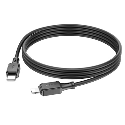 кабель hoco x101 silicone (pd) type-c - lightning 27w/1m (чорний) 