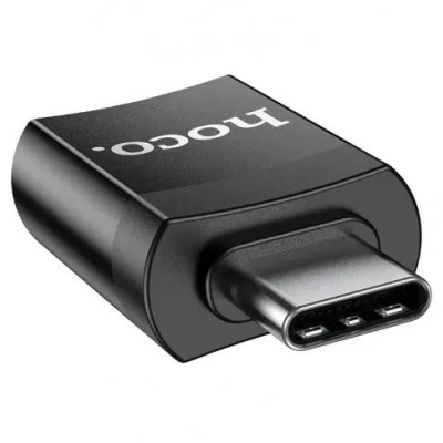 перехідник hoco ua17 type-c male - usb 3.0 female (чорний) 