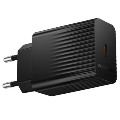 мережевий зарядний пристрій borofone bas73a 1type-c/20w/pd (чорний) 