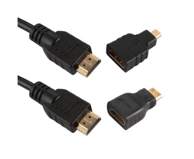 кабель hdmi у комплекті з перехідником minihdmi/microhdmi 1.5m (чорний) 