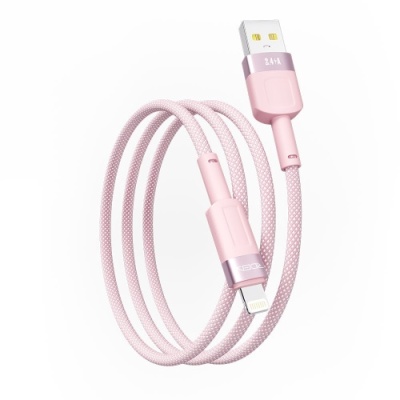 кабель ridea rc-cp43 colorpro usb - lightning 12w 1.2m (рожевий) 