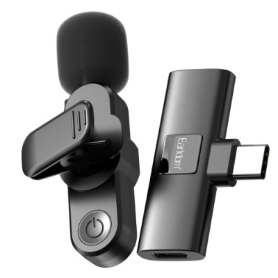 мікрофон петличний бездротовий earldom et-mc-7c bluetooth 5.2 type-c (чорний) 