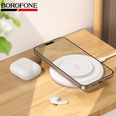 безпровідний зарядний пристрій borofone bq40 15w (білий) 