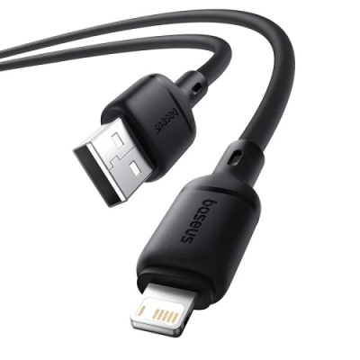 кабель baseus silky series fast charging usb - lightning 2.4a/2m (p10377702113-01) (black) 