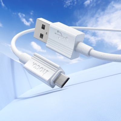 кабель hoco x107 usb - microusb 2.4a/1m (білий) 