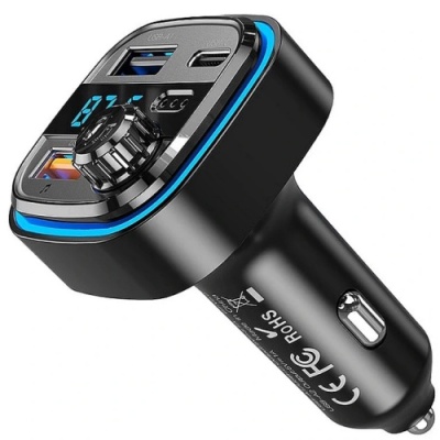 FM Модулятор XO BCC08 (QC3.0/PD) 18W/2USB + 18W (Чорний)