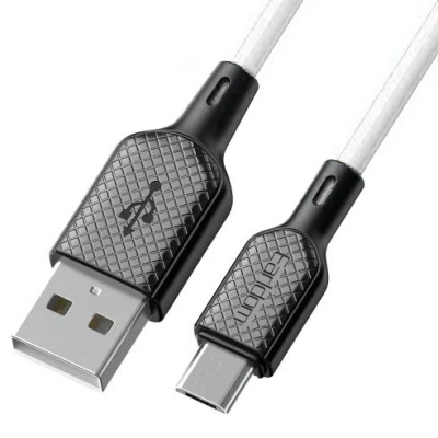кабель earldom ec-154m soft silicone usb - microusb 3a/1m (білий) 