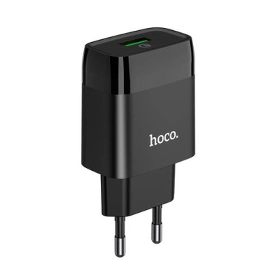 мережевий зарядний пристрій hoco c72q 1usb/18w/qc3.0 (чорний) 