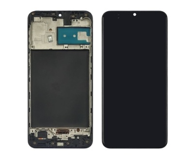 дисплей для samsung m215/m305/m307/m315 galaxy m21/m30/m30s/m31 з чорним тачскріном і рамкою oled