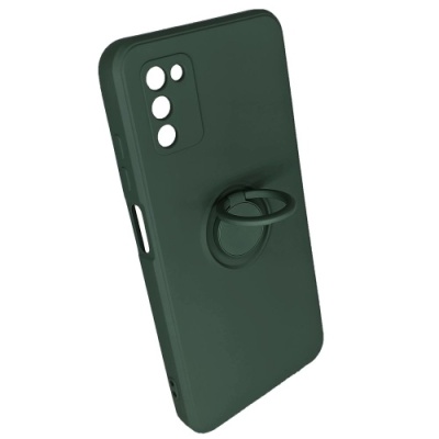 Купить силіконовий чохол soft silicone casevsmagnet ring для samsung a037 galaxy a03s - dark green онлайн