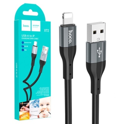 кабель hoco x72 usb - lightning 2.4a/1m (чорний) 
