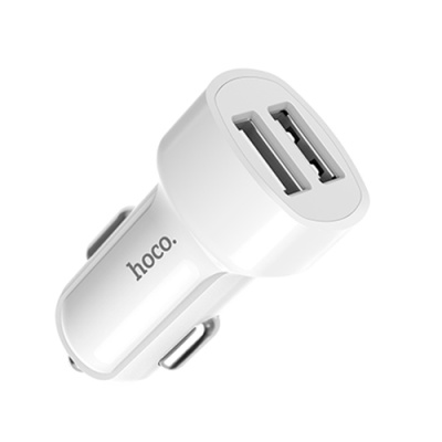 Автомобільний Зарядний Пристрій Hoco Z2A 2USB/2.4A + (USB - MicroUSB) (Білий)