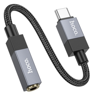 перехідник hoco upa32c type-c - jack 3.5 (чорний) 
