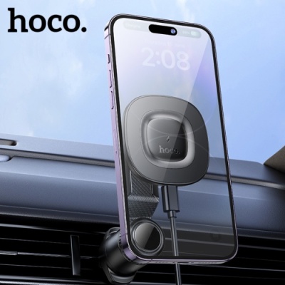 Автотримач Hoco HW30 4.5-7.0 inch Magnetic Ring Wireless 15W (Чорний)