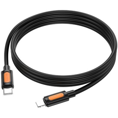 кабель borofone bx114 silicone type-c - lightning pd27w/1m (чорний) 